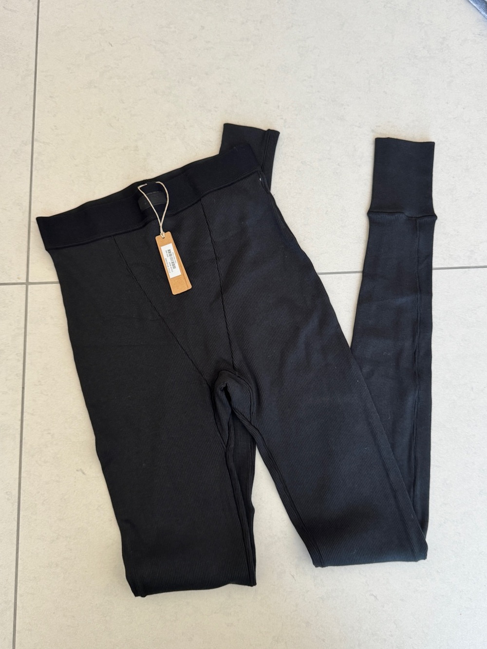 SKIMS Black Ribbed Leggings